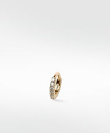 Modernist Pavé Small 14K Gold Hoop w. Lab-Grown Diamond