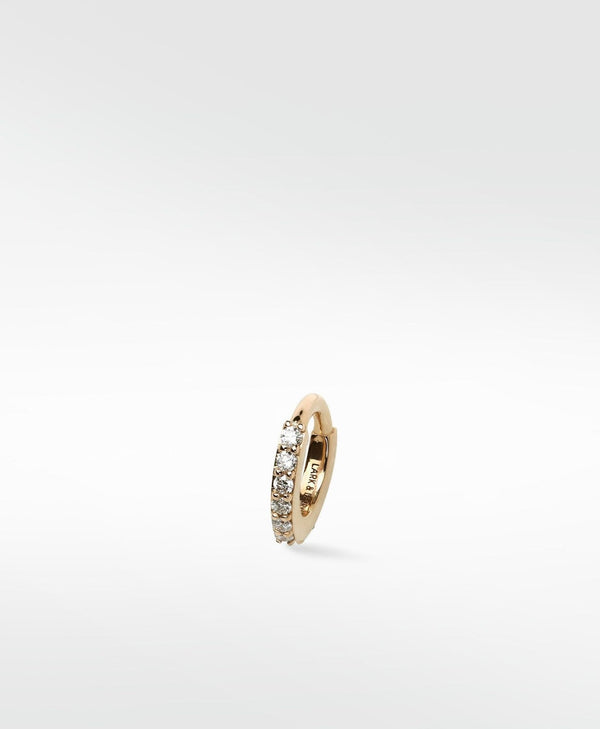 Modernist Pavé Small 14K Gold Hoop w. Lab-Grown Diamond