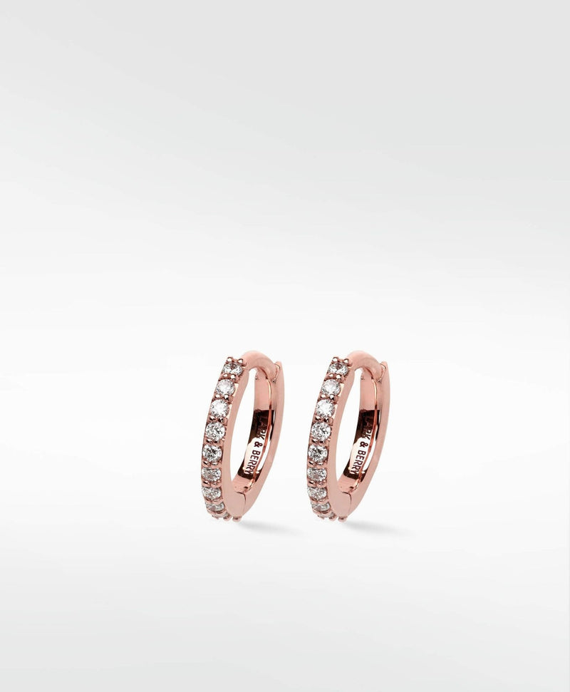 Modernist Pavé Medium 14K Rosegold Hoop w. Lab-Grown Diamond