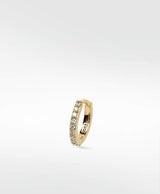 Modernist Pavé Medium 14K Gold Hoop w. Lab-Grown Diamond