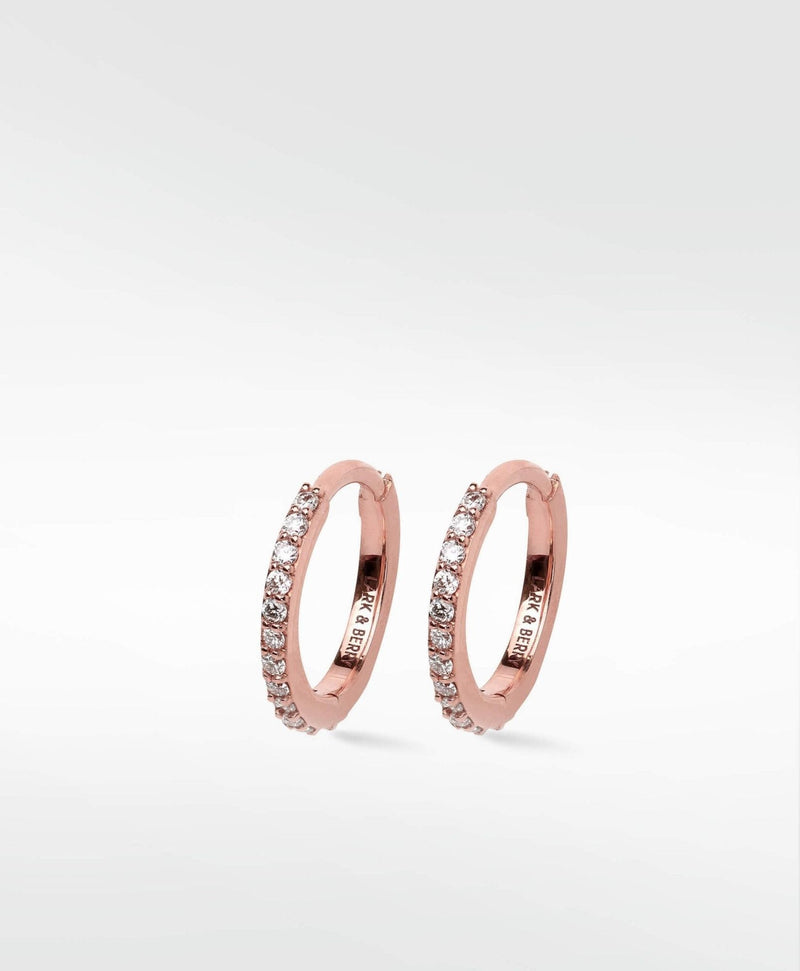 Modernist Pavé Large 14K Rosegold Hoop w. Lab-Grown Diamond