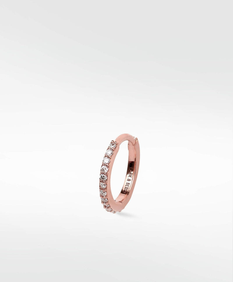 Modernist Pavé Large 14K Rosegold Hoop w. Lab-Grown Diamond