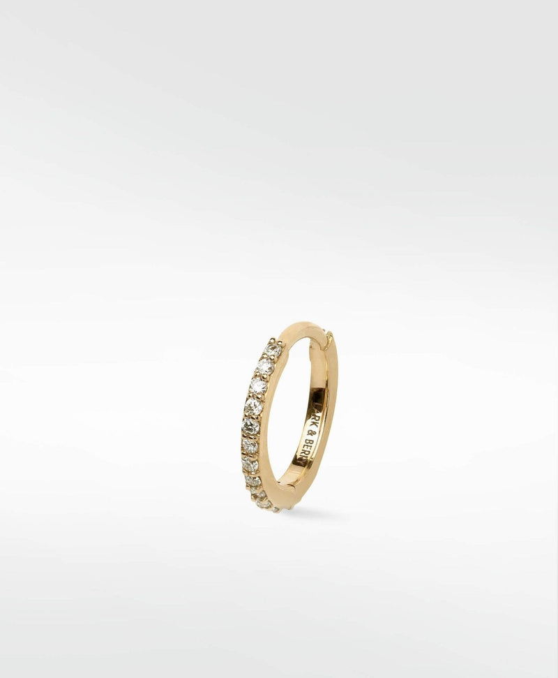 Modernist Pavé Large 14K Gold Hoop w. Lab-Grown Diamond