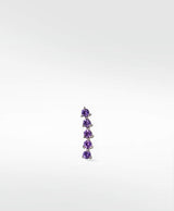 Modernist Tennis Small 14K Whitegold Ear Crawler Stud w. Purple Sapphires