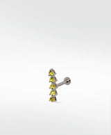 Modernist Tennis Small 14K Hvidguld Ear Crawler Stud m. Lyserøde Safirer