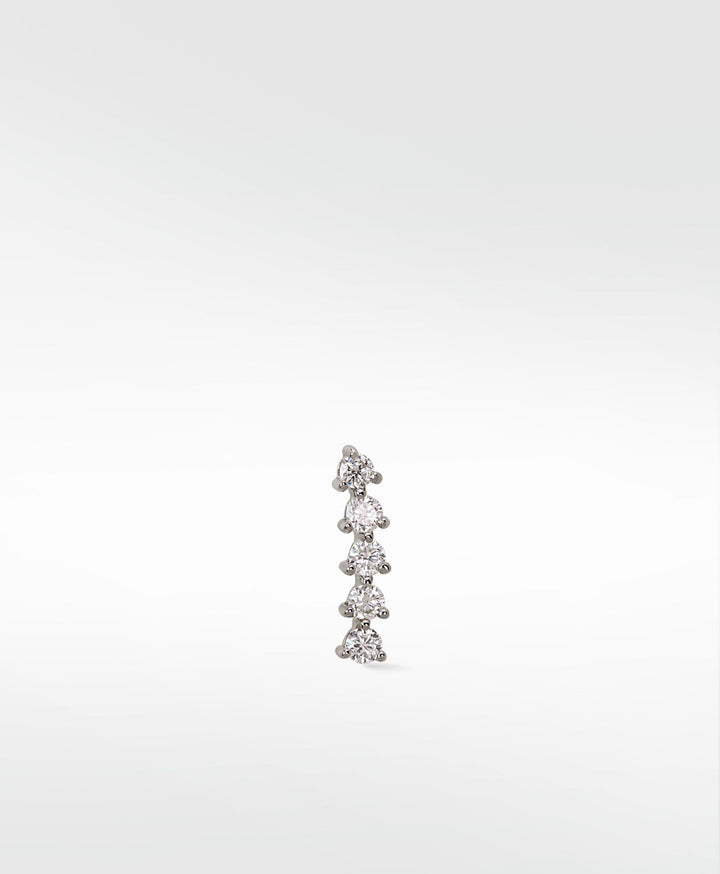 Modernist Tennis 14K Whitegold Stud w. Lab-Grown Diamond