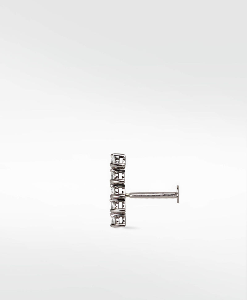 Modernist Tennis 14K Hvidguld Stud m. Lab-Grown Diamant