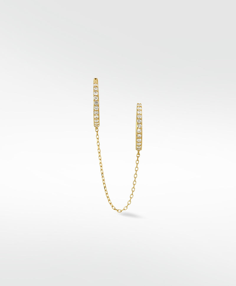 Duos 14K Guld Hoops m. Lab-Grown Diamant