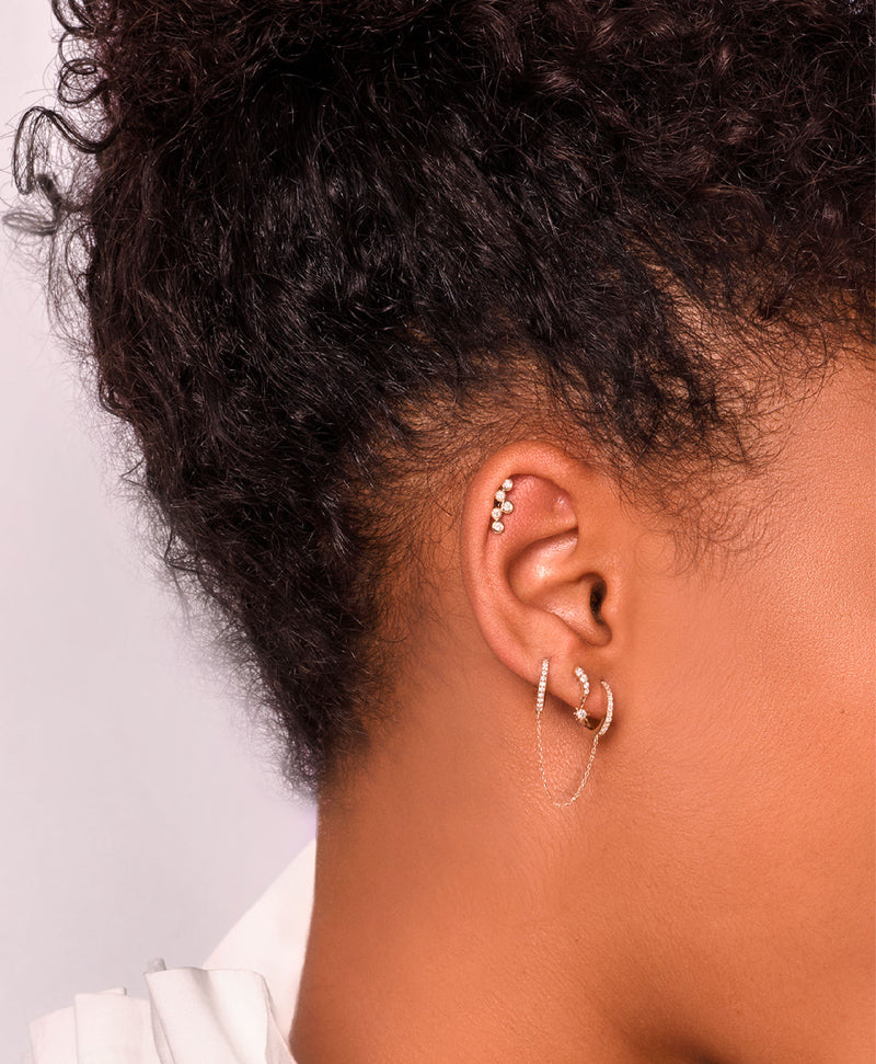 Duos 14K Guld Hoops m. Lab-Grown Diamant