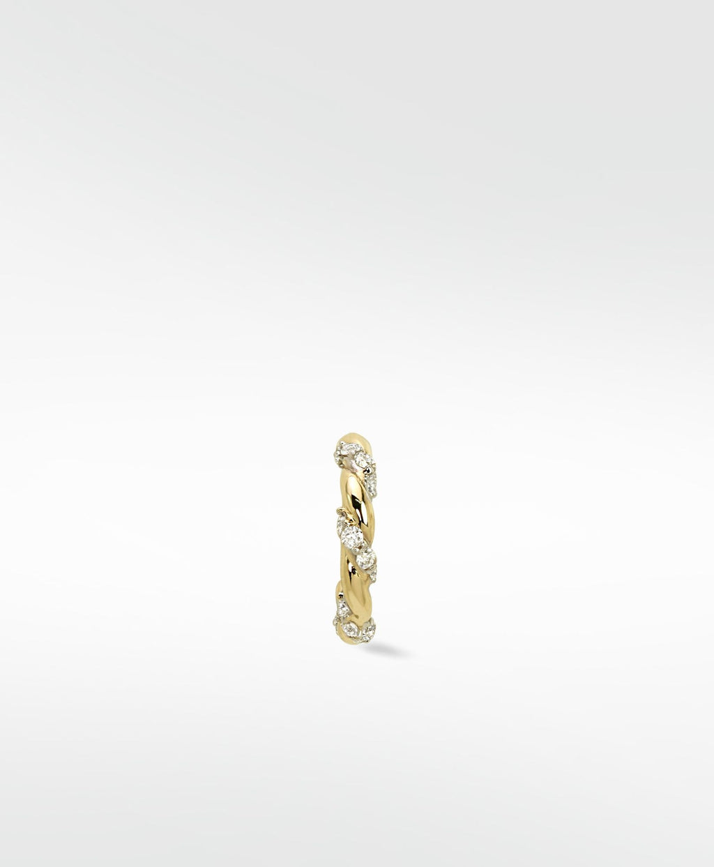 Twisted 14K Gold Earring w. Lab-Grown Diamonds