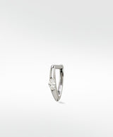 Marquise Set Knife Edged 14K Whitegold Hoop w. Lab-Grown Diamond