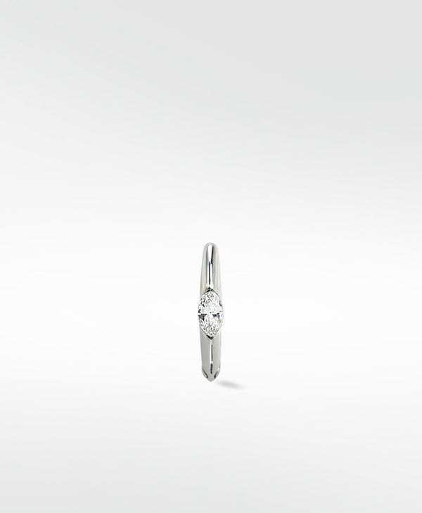 Marquise Set Knife Edged 14K Whitegold Hoop w. Lab-Grown Diamond