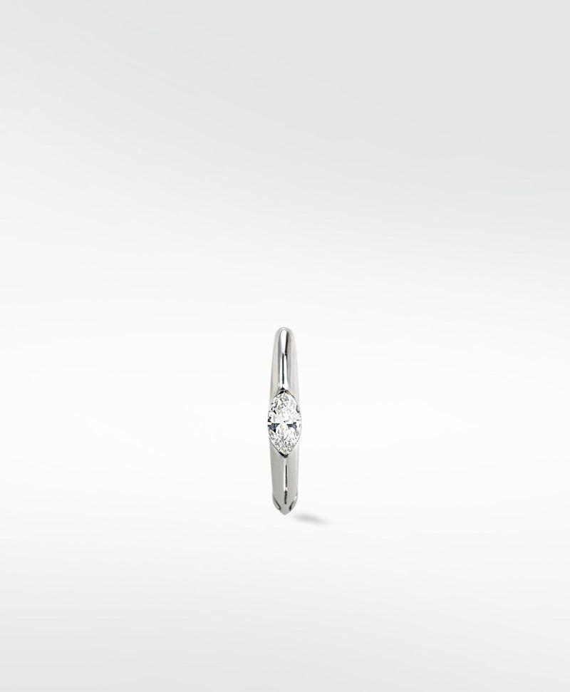 Marquise Set Knife Edged 14K Whitegold Hoop w. Lab-Grown Diamond