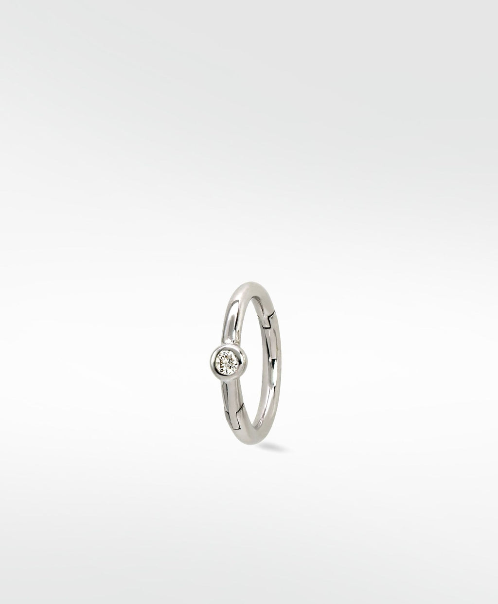 Simple Solitaire 14K Hvidguld Hoop m. Lab-Grown Diamant