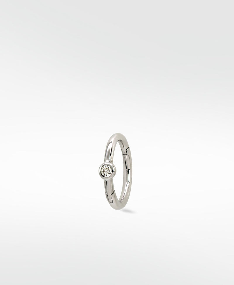 Simple Solitaire 14K Hvidguld Hoop m. Lab-Grown Diamant