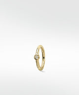 Simple Solitaire 14K Gold Hoop w. Lab-Grown Diamond