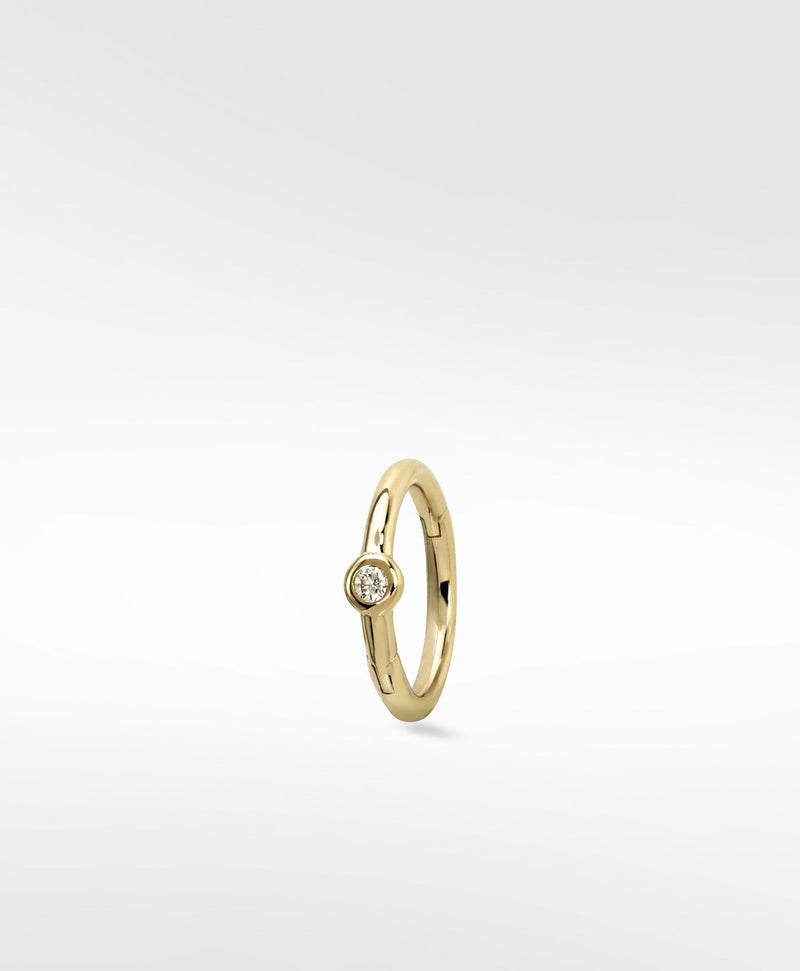 Simple Solitaire 14K Guld Hoop m. Lab-Grown Diamant