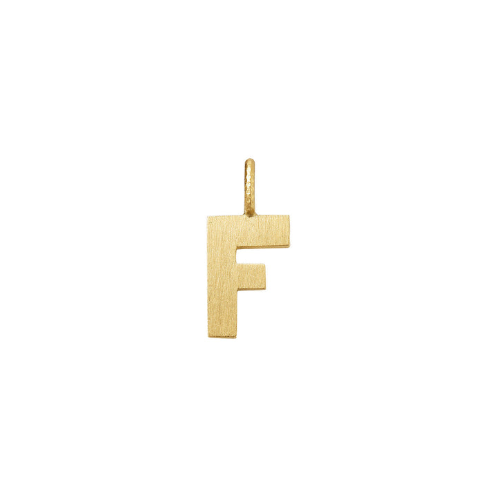 Small Letter F 18K Gold Pendant