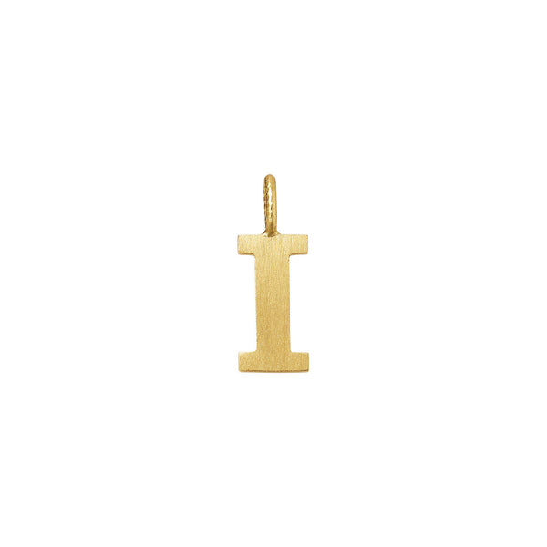 Kleiner Buchstabe i 18K Goldanhänger
