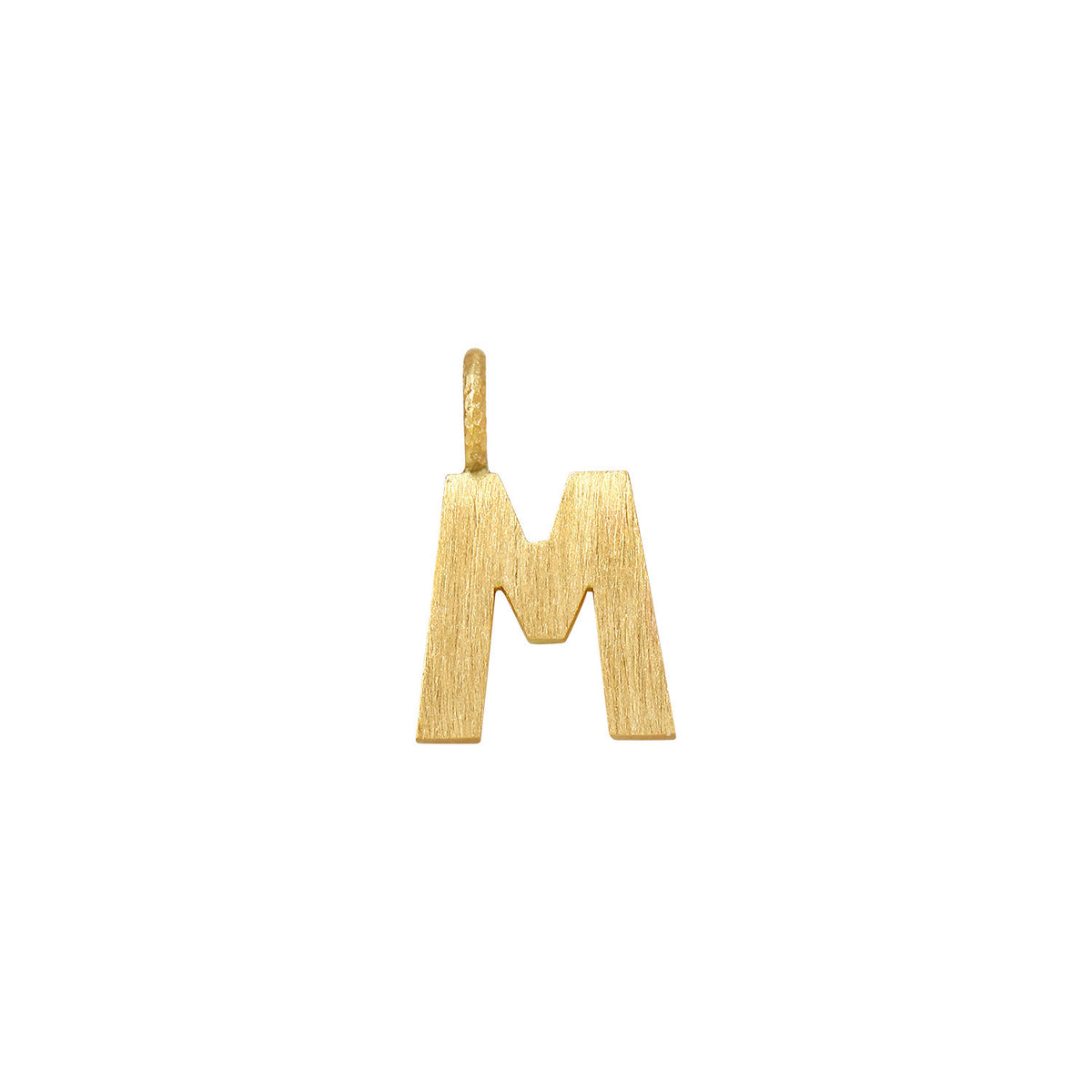 Small Letter M 18K Gold Pendant
