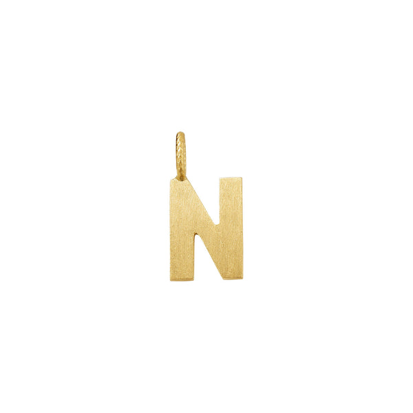 Kleiner Buchstabe N 18k Goldanhänger