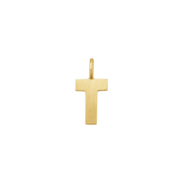 Small Letter T 18K Gold Pendant