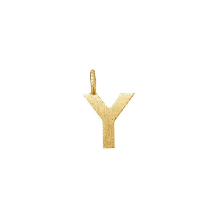 Small Letter Y 18K Gold Pendant