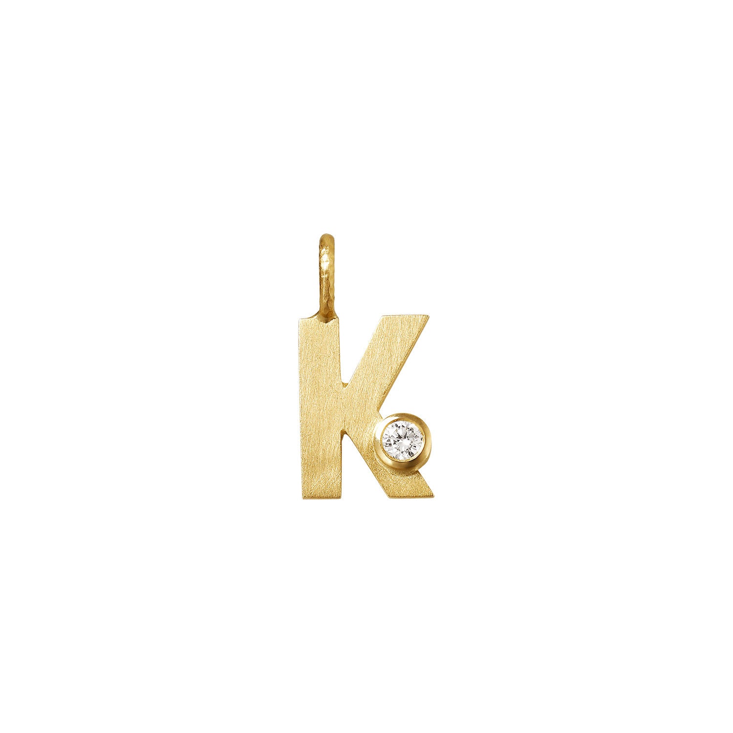 Lille Bogstav K 18K Guld Vedhængm. Diamant