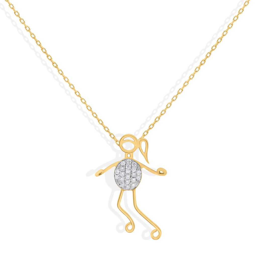 Izabel 18K Gold Necklace w. Diamonds
