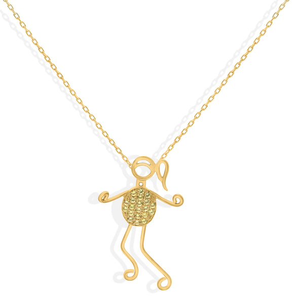 Norah 18K Gold Necklace w. Sapphires