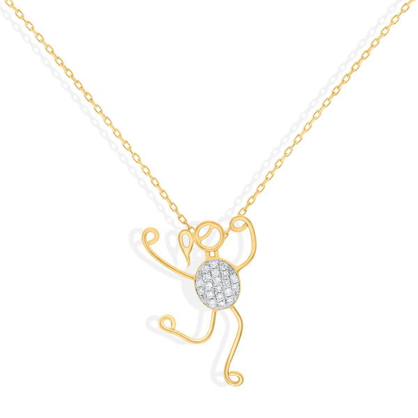 Isla 18K Gold Necklace w. Diamonds