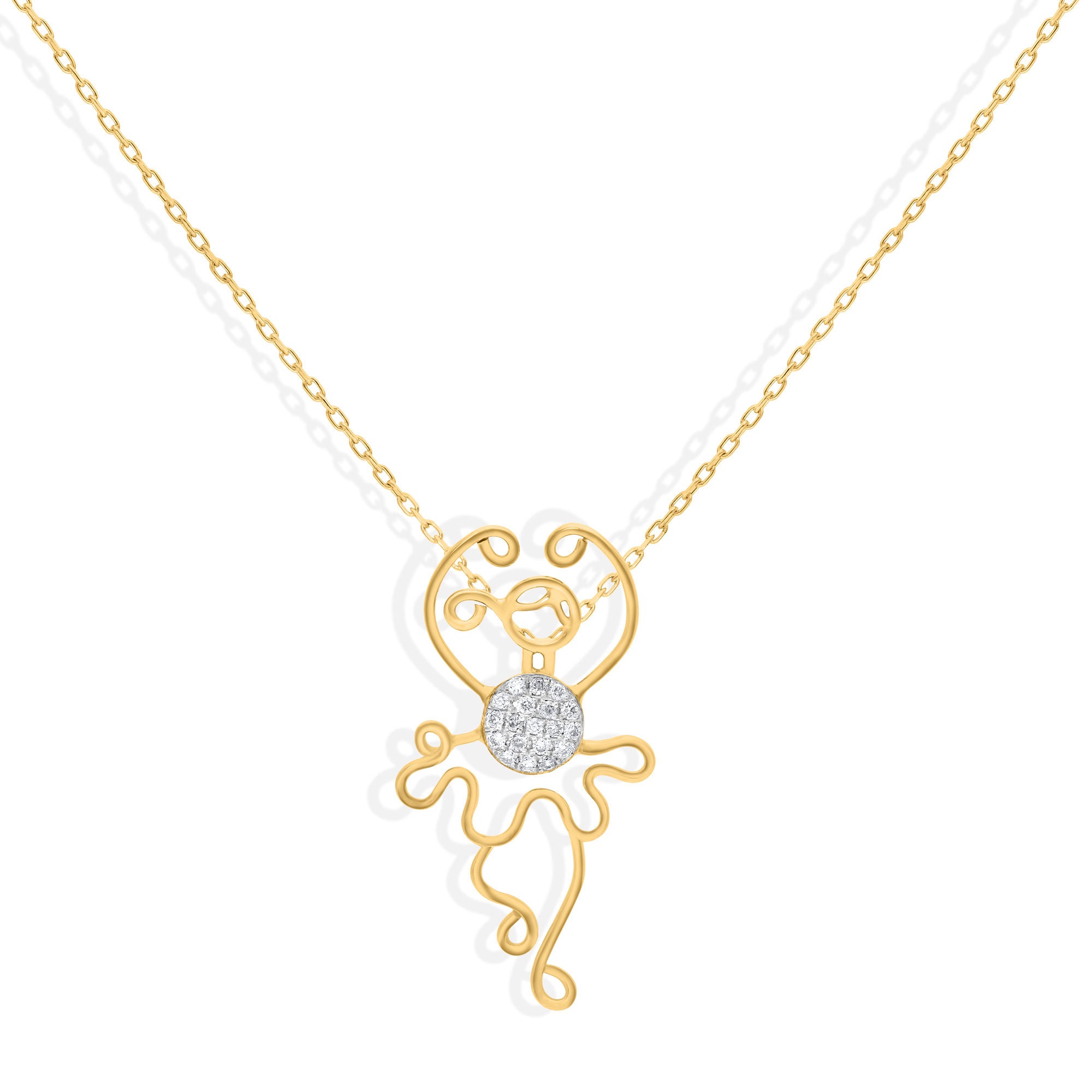 Arianna 18k Gold Halskette w. Diamanten