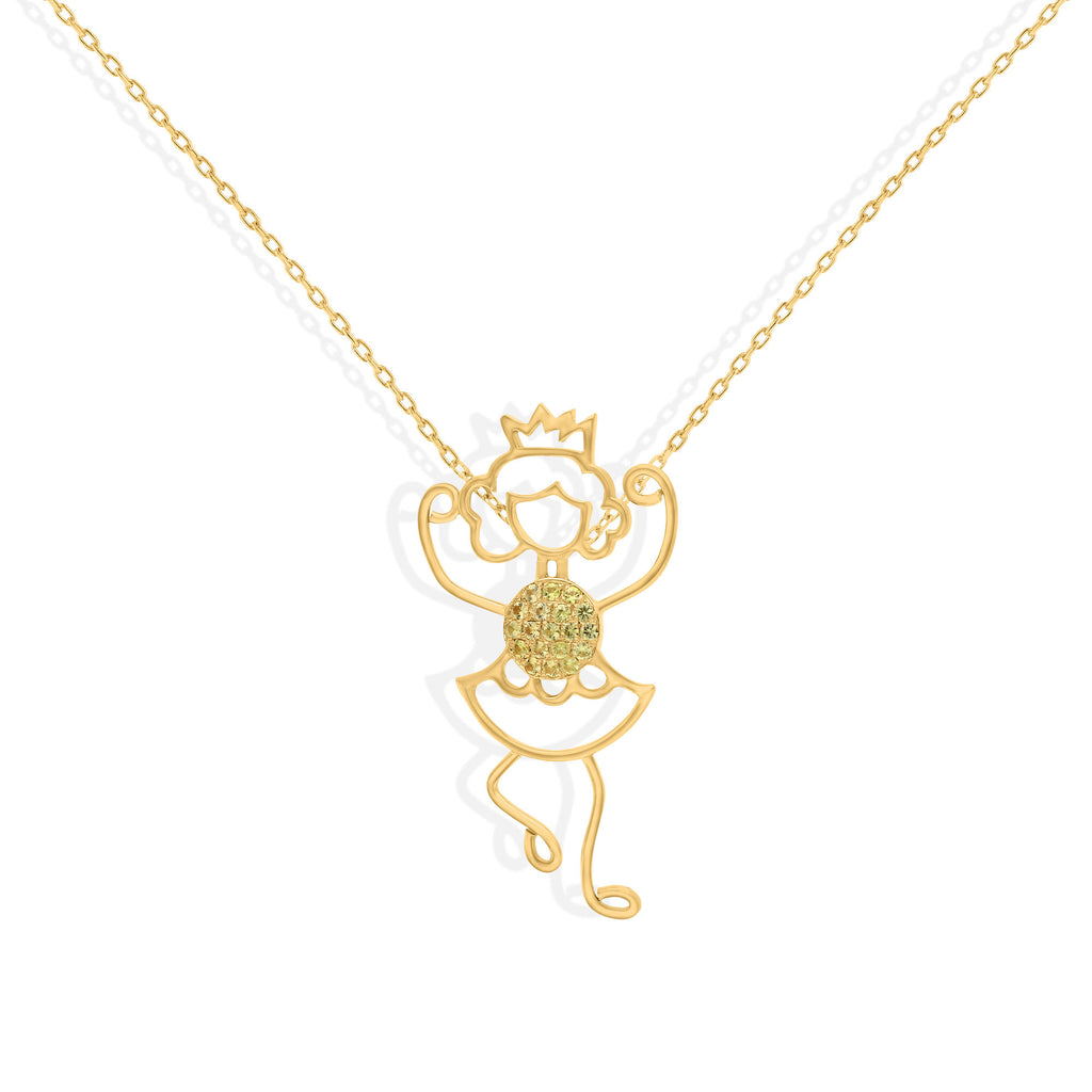 Clara 18K Gold Necklace w. Sapphires