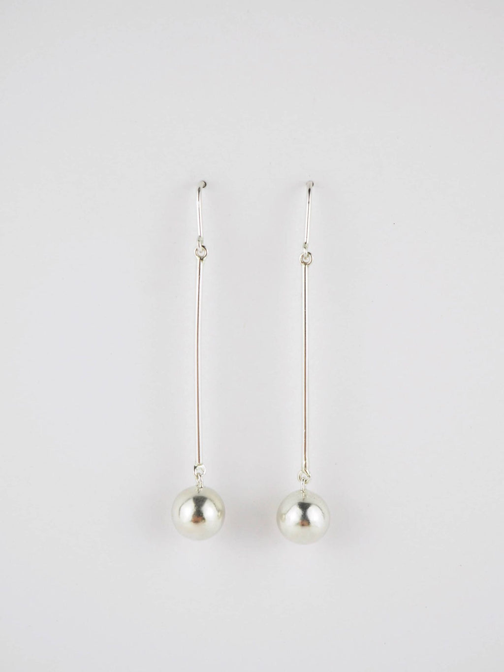 Long Billes Silver Earrings
