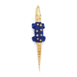 Lapis Star Alligator Bite 18K Gold Earring