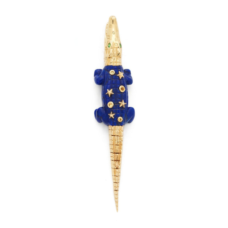 Lapis Star Alligator Bite 18K Guld Ørering