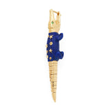 Lapis Star Alligator Bite 18K Gold Earring