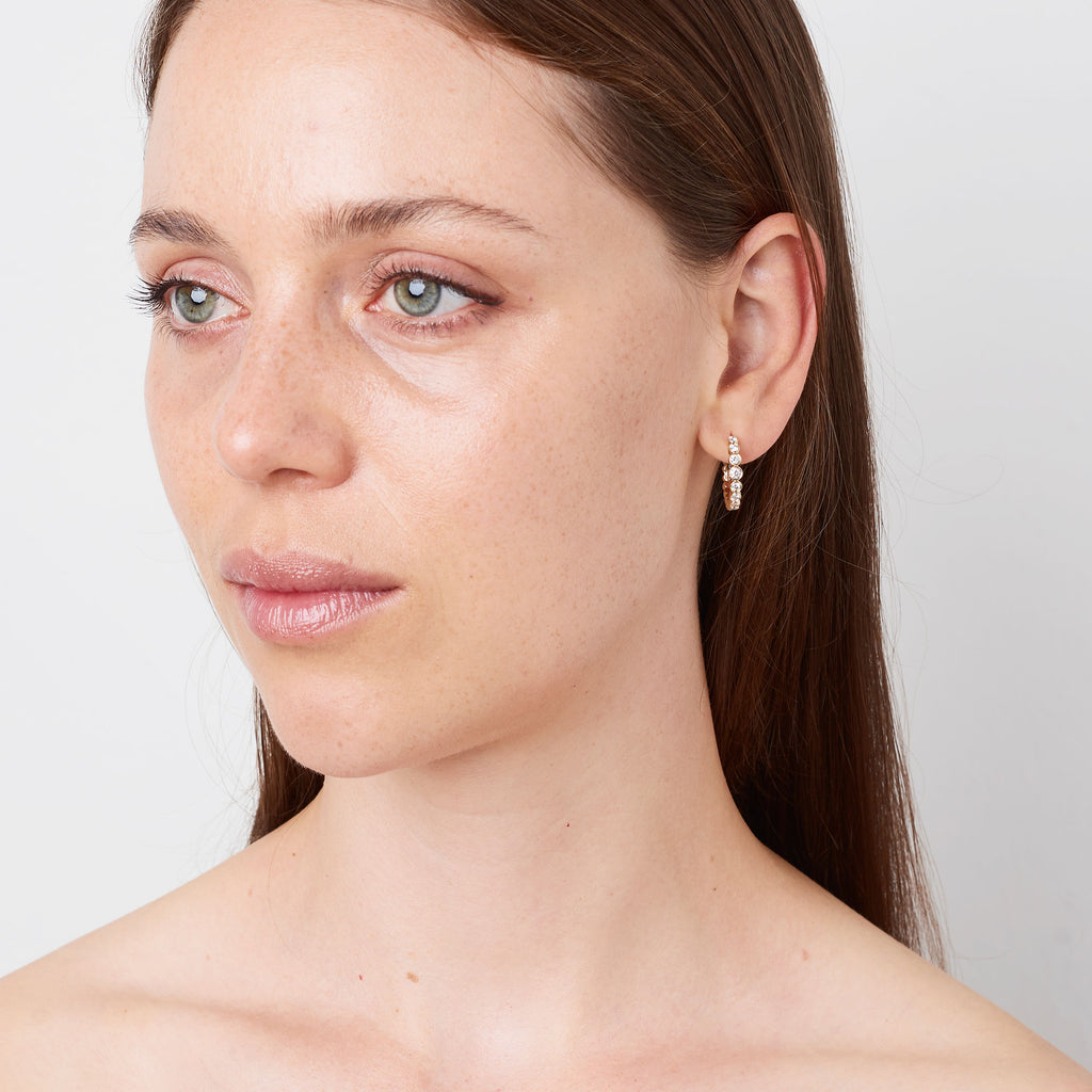 Luna Hoops aus 14K Gold mit Diamanten