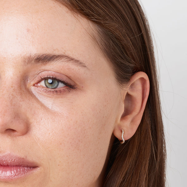 VAYU 14K Gold Hoops w. Diamonds