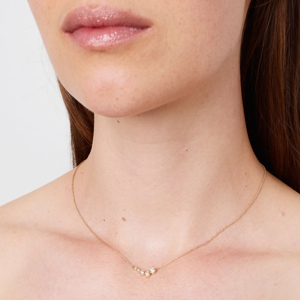 Iyla 14K Gold Necklace w. Diamonds