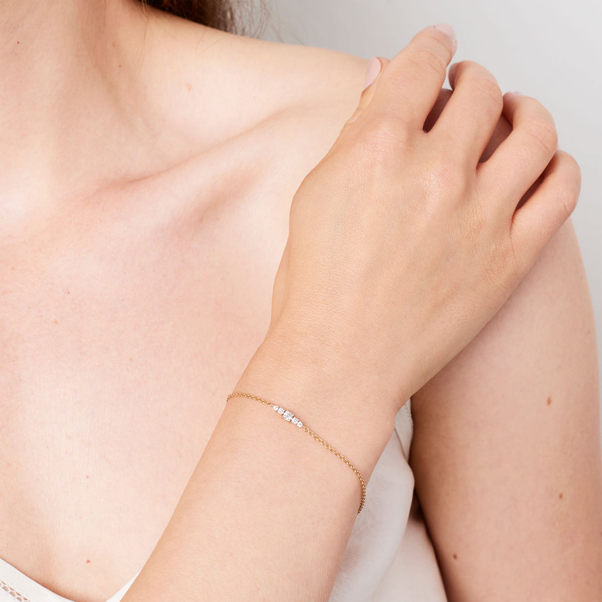 Five 14K Gold Bracelet w. Diamonds