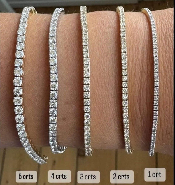 Tennis 14K Gold Bracelet w. 2.5ct Diamonds