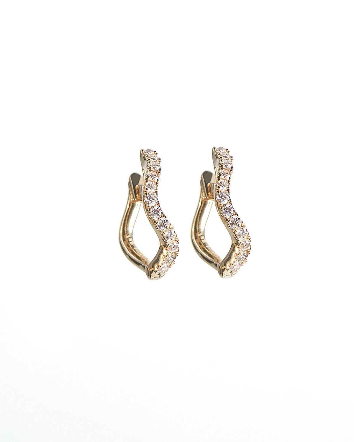 VAYU 14K Gold Hoops w. Diamonds
