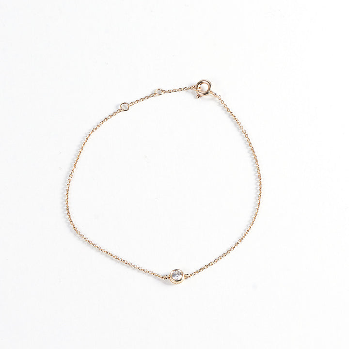 0.10 crt 14K Gold Bracelet w. Diamond