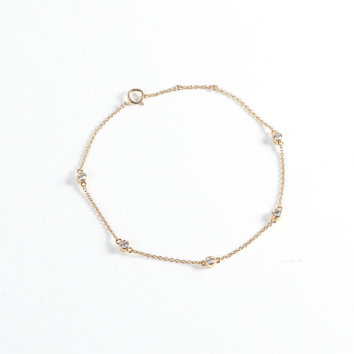 5 Diamonds 14K Gold Bracelet