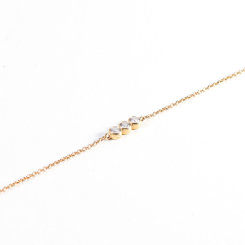 Saya 14K Gold Bracelet w. Diamonds