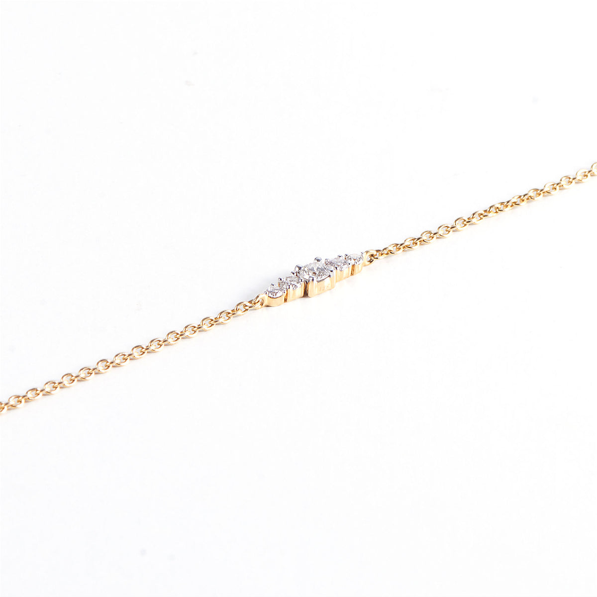 Five 14K Gold Bracelet w. Diamonds