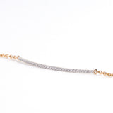 Bar 14K Gold Bracelet w. Diamonds