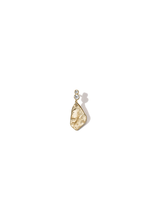 Elysia Leaf 14k goldener Ohrring m. Diamanten