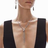 The Legacy Knot 18K Whitegold Necklace w. Diamonds